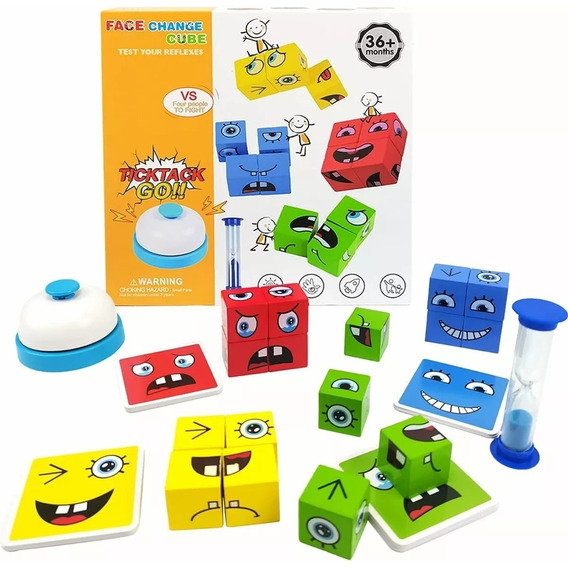 Juego De Puzzle Didactico, Bloques De Madera Y Expresiones