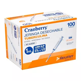Jeringa 1ml. Tuberculina 27g X 1/2 Caja 100 Unid. Cranberry
