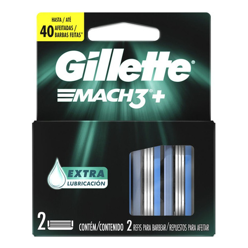 Repuestos Para Afeitar Gillette Mach3+ Extra Lubricación 2u