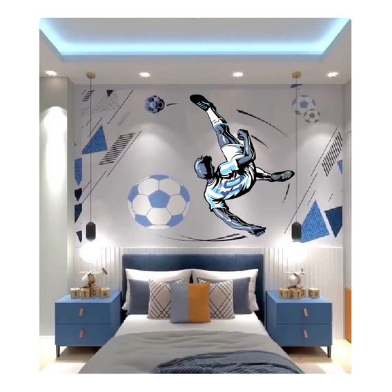 Vinilos Decorativos Cuarto Niños Futbol Messi - Pared 2m