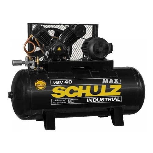 Compresor de aire eléctrico Schulz MAX MSV 40/350 trifásico 353L 10hp 380V negro