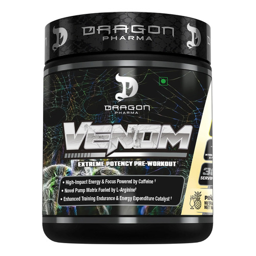 Pre Entreno Dragon Pharma Venom 40 Servs Extrema Potencia Sabor Piña colada