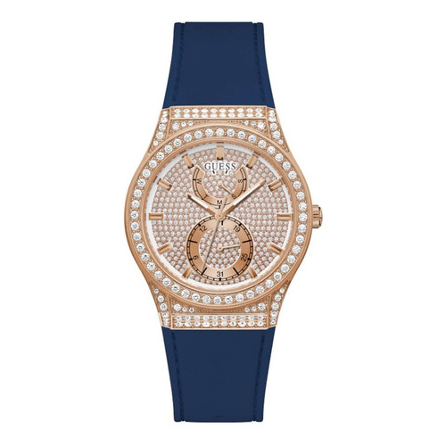 Reloj Guess Para Mujer Relojes Parejas De Dama Originales Color del bisel Azul/Oro rosa