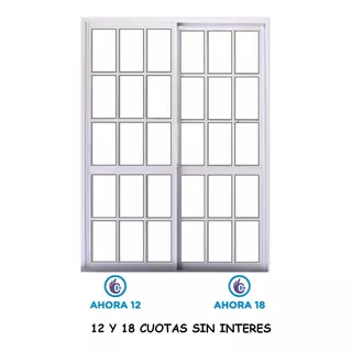 Puerta Balcon Ventana Corrediza Aluminio 180x200 Repartido