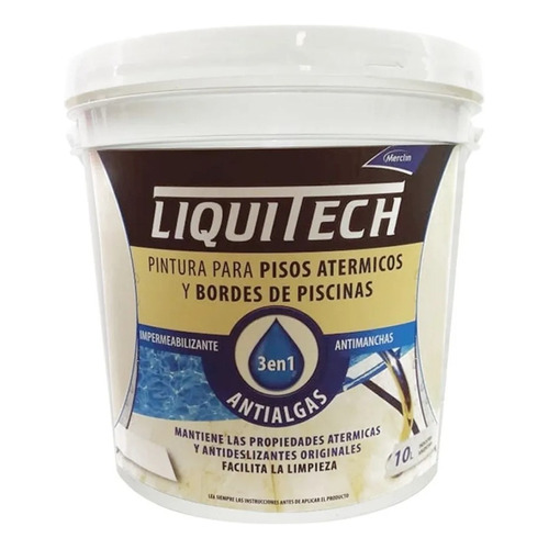 Pintura Pisos Atermicos Y Bordes 5lt Liquitech Merclin Color Marfil