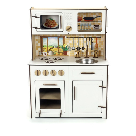 Cocina De Madera Para Chicos Cocinita De Juguete Infantil Color Blanco Imback Sheena