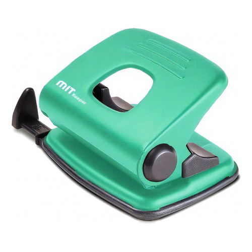 Perforadora Mit Keeper Perfora Hasta 12 Hojas Color Verde