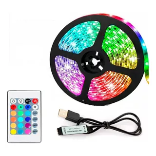 Cintas Led Colores 5050 Control Rgb 5m Versión Adhesiva