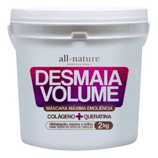 Máscara Desmaia Volume Colágeno Queratina 2kg - All Nature