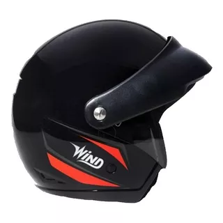 Capacete Aberto Taurus Wind C/ Viseira V3 Preto/vermelho Tamanho Do Capacete 58