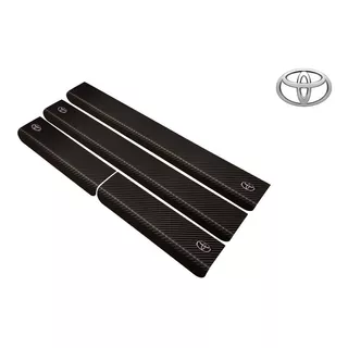 Cubre Zocalos Carbono Toyota Corolla Logo Resinado