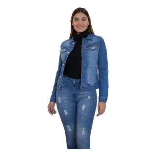 Campera Jean Mujer Elastizado