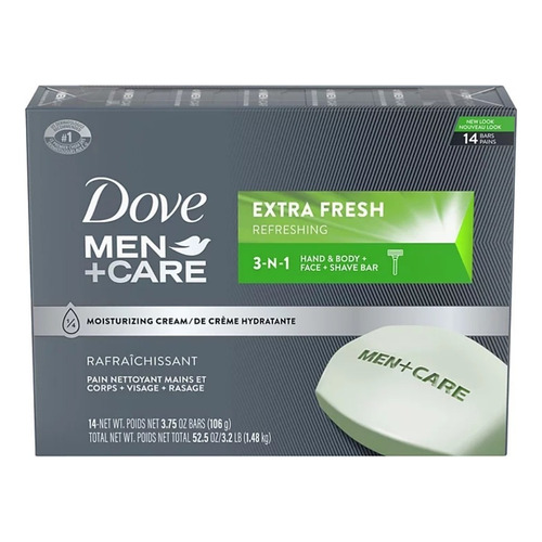 Dove Jabón Men + Care Para Cuerpo & Cara 14 Barras 106g C/u