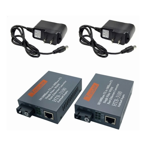 1 Par Convertidores Fibra Óptica Medios 10/100 Ethernetjl-kj