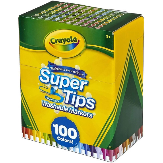 Crayola Supertips 100 Plumones Lavables - Niños Y Jóvenes