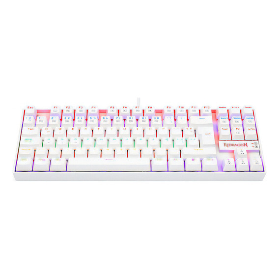 Teclado Redragon Kumara K552 Rainbow Blanco Switch Rojo Idioma Español Latinoamérica