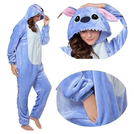 Kigurumi Stitch Cosplay Pijama Mameluco Disfraz Moda Kawaii