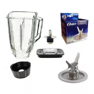 Kit Oster  Vaso De Vidrio Cuchilla Tapa Rosca Acople