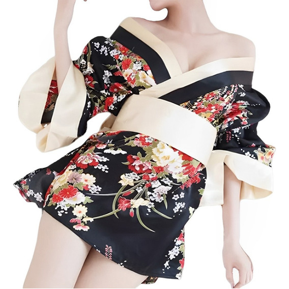 Camisón Retro De Mujer Kimono Japonés Sexy Tanga