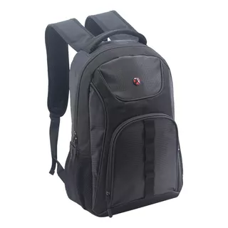 Mochila Porta Notebook Unicross 18 PuLG Escolar Urbana 3760 Color Negro Diseño De La Tela Liso