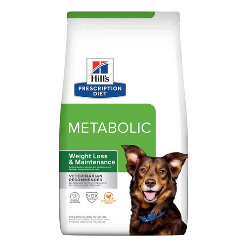 Alimento Hill's Prescription Diet Metabolic para perro adulto todos los tamaños sabor pollo en bolsa de 3.49kg