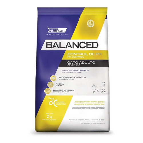 Alimento Vitalcan Balanced Control de PH para gato adulto sabor mix en bolsa de 2 kg