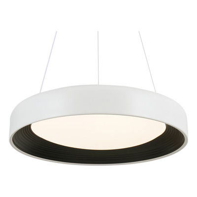 Colgante Led 120w Cct Ø50cm Blanco Interior Negro Mks - Blanco