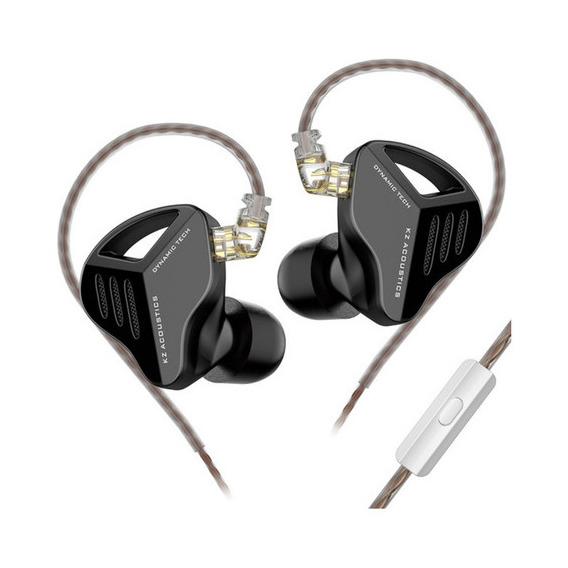 Auriculares HiFi Kz Zvx con micrófono, color negro, color claro, negro