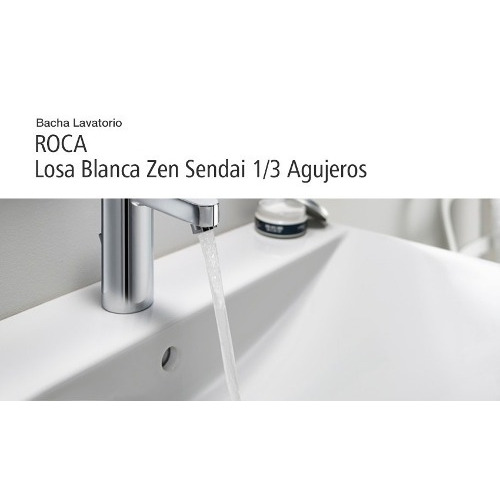 Bacha Lavatorio Losa Blanca Zen Sendai Roca 1 Ag Color Blanco