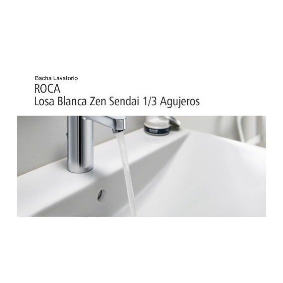 Bacha Lavatorio Losa Blanca Zen Sendai Roca 1 Ag Color Blanco