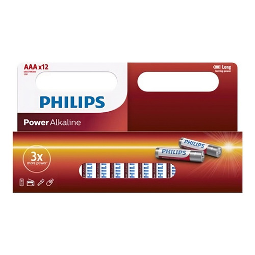 Pilas Alcalinas Philips Aaa Lr03 1.5v - Pack De 12 Unidades