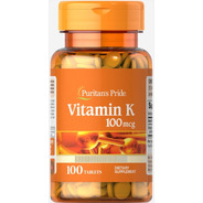 Vitamina K 100 Mcg X 100 Tablet. Huesos Y Articulaciones.
