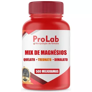 Mix De Magnésios  500 Mg Com 120 Cápsulas - Autêntico