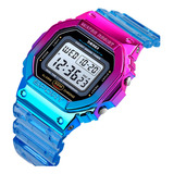 Reloj De Pulsera Digital Unisex Skmei 1622 Color De La Correa Azul Color Del Bisel Negro Color Del Fondo Negro