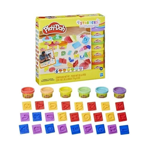 Set X6 Masas Play-doh Letras Fundamentales Multicolor 3+ 