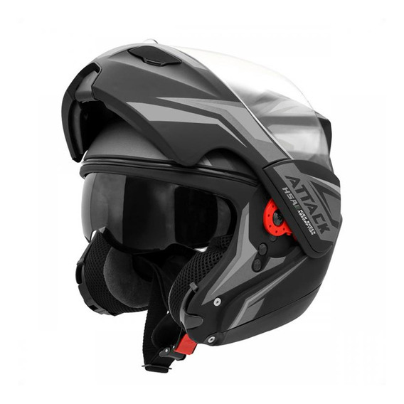 Casco Attack Hsa Negro/plata T 56