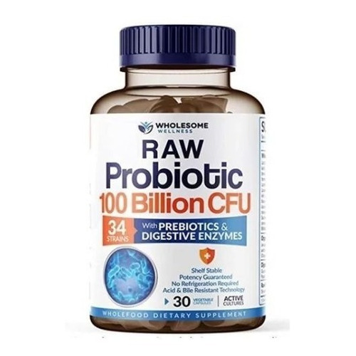 Probioticos + Enzimas + Prebioticos Veganos 34 Cepas 100 Bil Sabor S/N