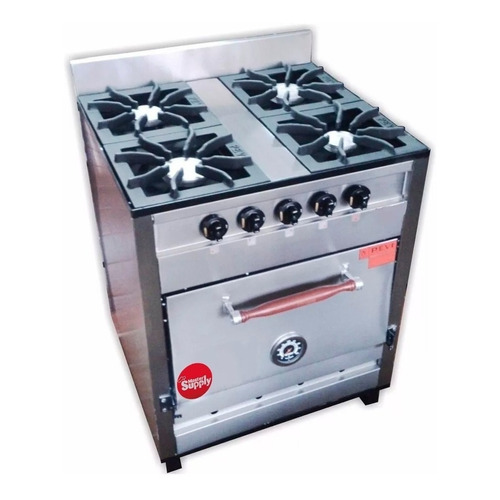 Cocina Industrial Pevi 4h 70 Cm Acero Inox Horno Pizzero Cuo Color Acero inoxidable