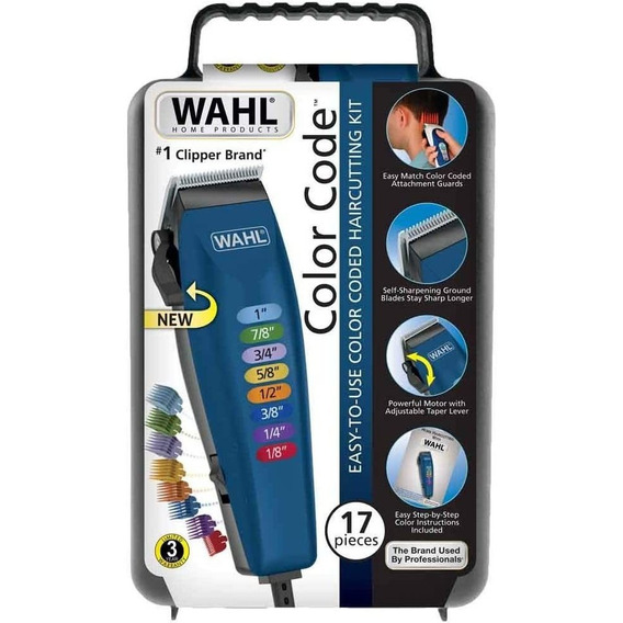 Máquina Para Corte De Cabello Wahl® Color Code Kit 17 Piezas Color Azul