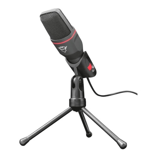 Microfono Trust Mico Gxt 212 Con Tripode 3,5mm Usb Color Negro