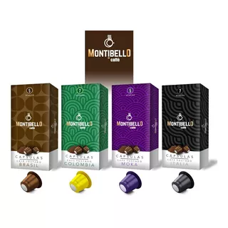 Capsulas Cafe Montibello Compatible Con Nespresso Italia Colombia Brasil Moka 40 Unidades