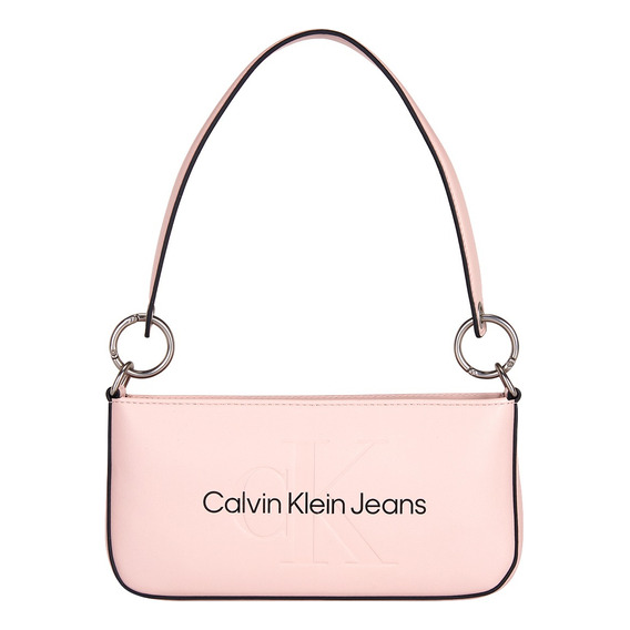 Bolsa Ck Para Mujer K60k610679 Acabado de los herrajes Níquel Color Pale Conch Correa de hombro Rosa Diseño de la tela Liso