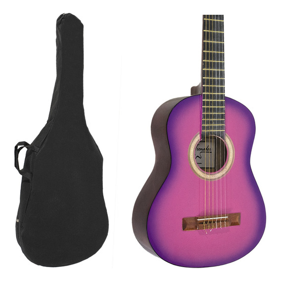 Guitarra Criolla Clásica De Estudio  3/4 Rosa + Funda