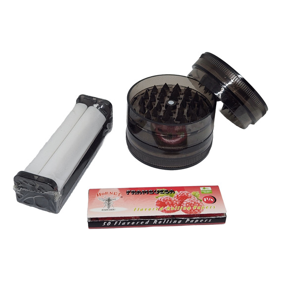 Combo Armador De Cigarrillos + Grinder + Cuero Papel Sabores