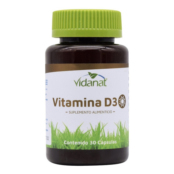 Vitamina D3 Vidanat 30 Cápsulas Suplemento Alimenticio Sabor Sin Sabor