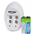 Cargador Beston Doble puerto + bateria cuadrada 9v 250mah