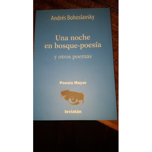 Una Noche En Bosque-poesia, De Andres Bohoslavsky. Editorial Leviatán, Tapa Blanda, Edición 1 En Español