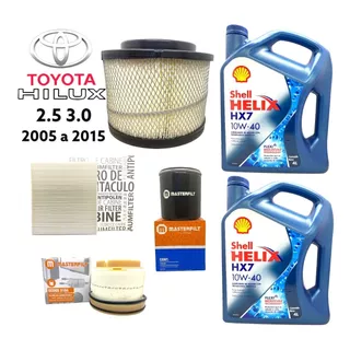 Kit Service Toyota Hilux 2.5 3.0 8l Aceite Shell + 4 Filtros