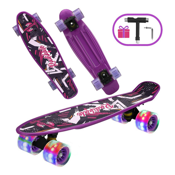 Patineta Skateboard Tipo Penny Cruiser Freestyle Rueda Luces