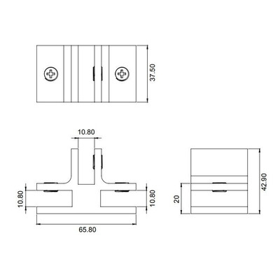 Conector Para Vidrio En T